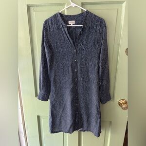 Hartford sz 3 up 8 medium us polka dot silk shirt dress lined